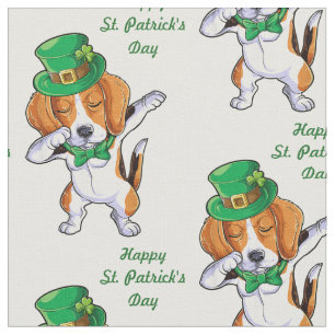 St. Patrick's Day Dabbing Beagle Stof