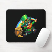 St Patricks Day Dabbing Bitcoin Rainbow Leprechaun Muismat (Met muis)