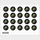 St Patricks Day Dabbing Bitcoin Rainbow Leprechaun Ronde Sticker (Vel)