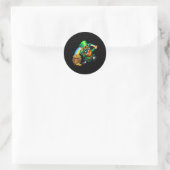 St Patricks Day Dabbing Bitcoin Rainbow Leprechaun Ronde Sticker (Tas)