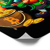 St Patricks Day Dabbing Bitcoin Regenboog Kabouter Poster (Hoek)