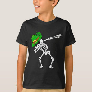 St. Patrick's Day Dabbing Dab Skeleton Irish Fun T-shirt