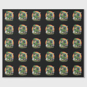 St Patricks Day Dabbing Kabouter Dab Dans Cadeaupapier (Vlak)