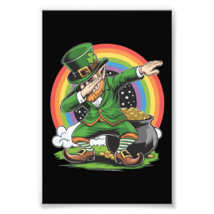 St Patricks Day Dabbing Kabouter Dab Dans  Foto Afdruk