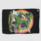 St Patricks Day Dabbing Kabouter Dab Dans Golfhanddoek (Horizontaal)