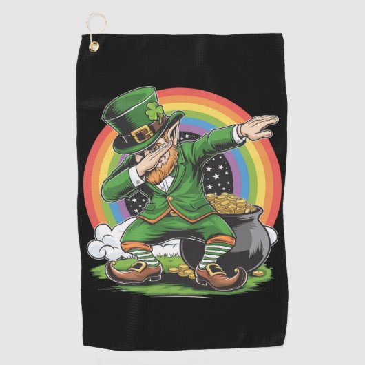 St Patricks Day Dabbing Kabouter Dab Dans Golfhanddoek (Voorkant)