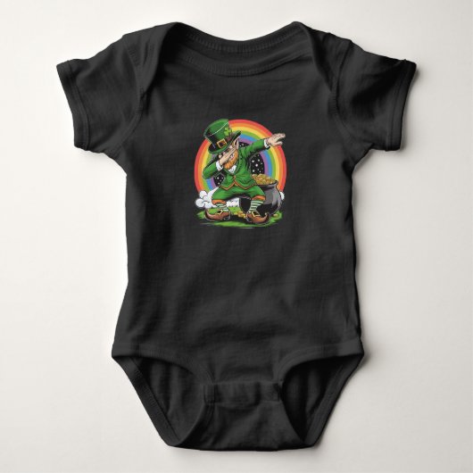 St. Patrick's Day Dabbing Kabouter Dab Dans Romper (Voorkant)