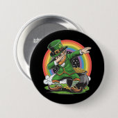 St Patricks Day Dabbing Kabouter Dab Dans  Ronde Button 7,6 Cm (Voorkant /achterkant)