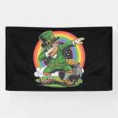 St Patricks Day Dabbing Kabouter Dab Dans  Spandoek (Horizontaal)