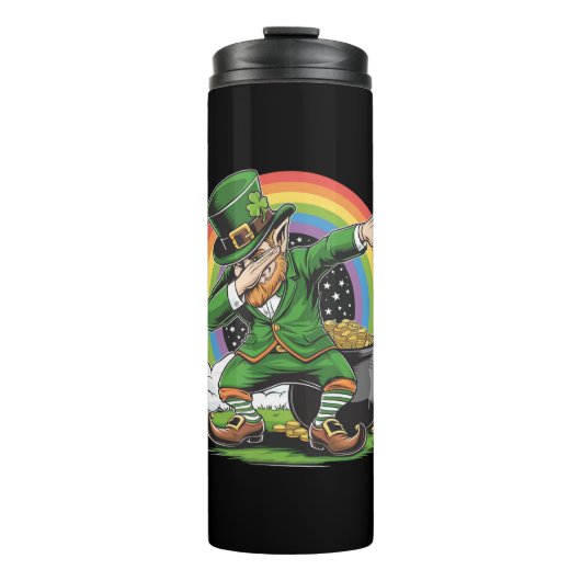 St Patricks Day Dabbing Kabouter Dab Dans  Thermosbeker (Voorkant)
