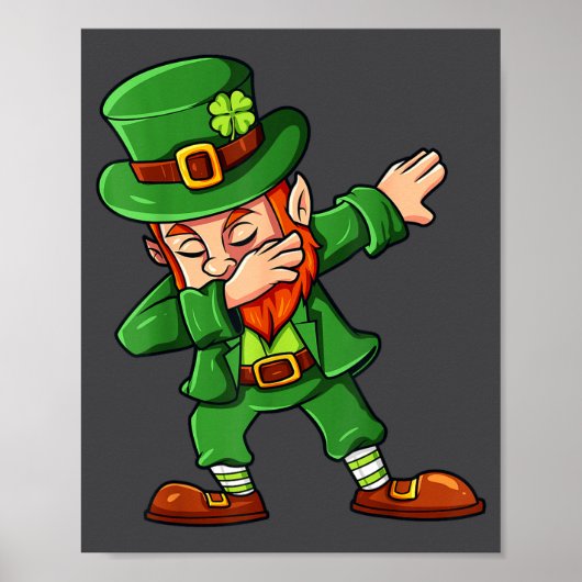 St Patricks Day Dabbing Kabouter Ierse Jongens Mei Poster (Voorkant)