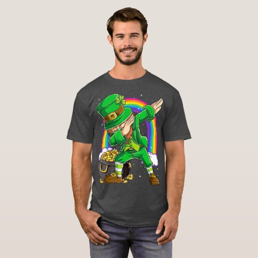 St Patricks Day Dabbing Leprechaun Boys Kinder Man T-shirt (Voorkant volledig)