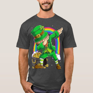 St Patricks Day Dabbing Leprechaun Boys Kinder Man T-shirt