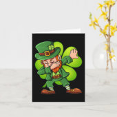 St Patricks Day Dabbing Leprechaun Clover Boys Gir Kaart (Gele Bloem)