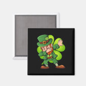 St Patricks Day Dabbing Leprechaun Clover Boys Gir Magneet (Voorkant / Achterkant)
