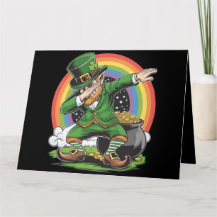 St Patricks Day Dabbing Leprechaun Dab Dance Kaart
