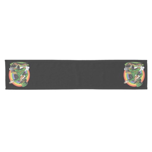 St Patricks Day Dabbing Leprechaun Dab Dance Korte Tafelloper (Horizontaal)