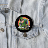 St Patricks Day Dabbing Leprechaun Dab Dance Ronde Button 7,6 Cm (In situ)