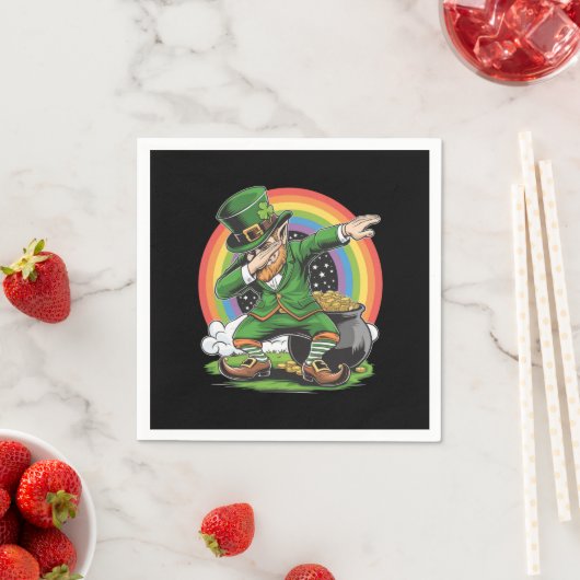 St Patricks Day Dabbing Leprechaun Dab Dance Servet (Insitu)