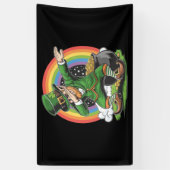 St Patricks Day Dabbing Leprechaun Dab Dance Spandoek (Verticaal)