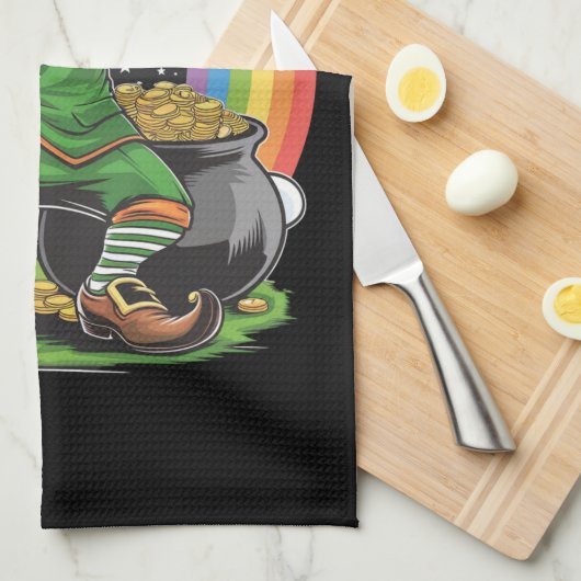 St Patricks Day Dabbing Leprechaun Dab Dance Theedoek (Quarter Fold)