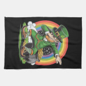 St Patricks Day Dabbing Leprechaun Dab Dance Theedoek (Horizontaal)