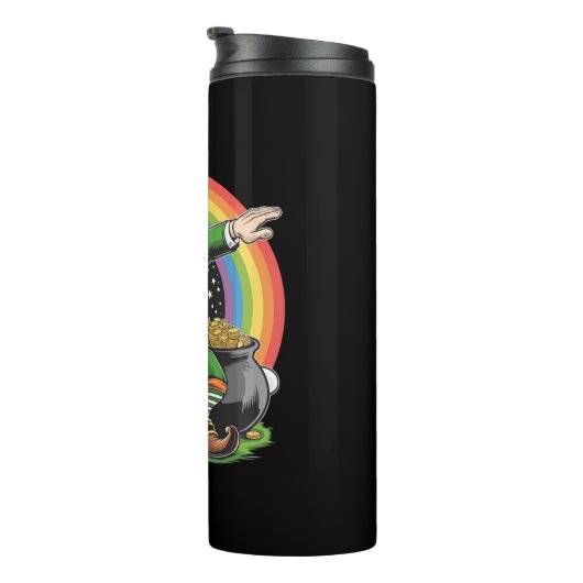 St Patricks Day Dabbing Leprechaun Dab Dance Thermosbeker (Geroteerd rechts)