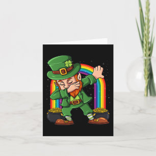 St Patricks Day Dabbing Leprechaun Irish Boys Girl Kaart