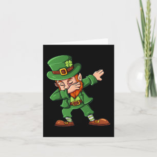 St Patricks Day Dabbing Leprechaun Irish Boys Girl Kaart
