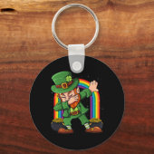 St Patricks Day Dabbing Leprechaun Irish Boys Girl Sleutelhanger (Voorkant)
