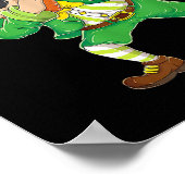 St Patricks Day Dabbing Leprechaun Shirt Kinder jo Poster (Hoek)