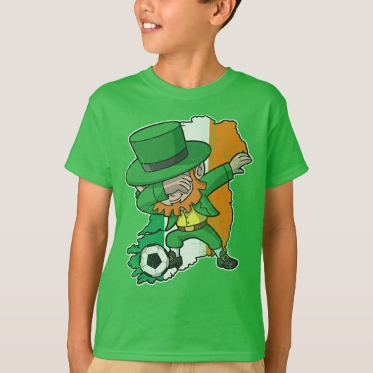 St Patrick's Day Dabbing Leprechaun Soccer Irish T-shirt (Voorkant)