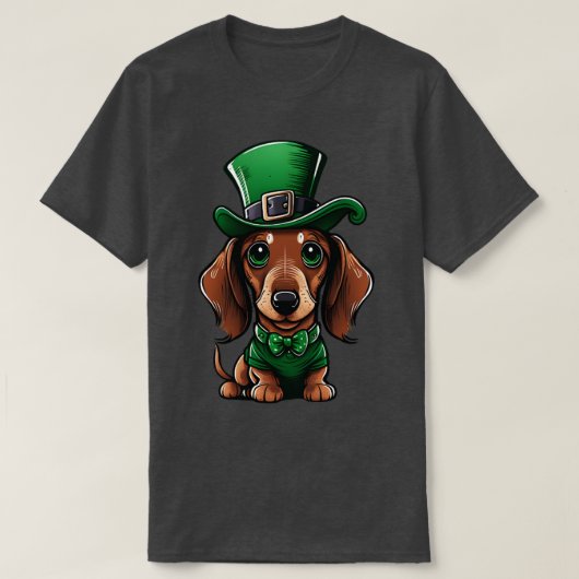 St Patricks Day Dachshund 17 March Wiener Dog T-shirt (Design voorkant)