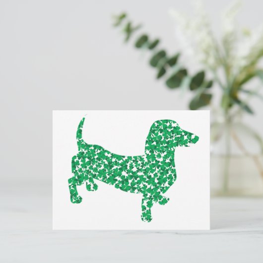 St. Patrick's Day Dachshund Briefkaart (Staand voorkant)