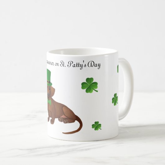 St. Patrick's Day Dachshund Coffee Mok (Voorkant rechts)