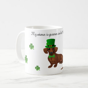 St. Patrick's Day Dachshund Coffee Mok