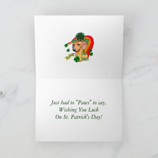 St. Patrick's Day Dachshund Kaart (Binnen)