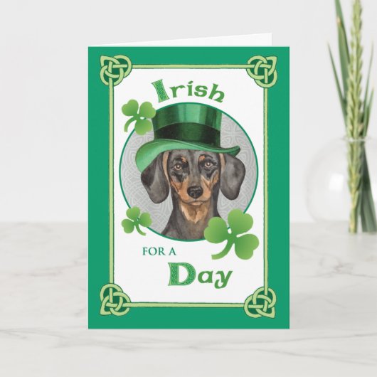 St. Patrick's Day Dachshund Kaart (Voorkant)
