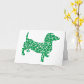 St. Patrick's Day Dachshund Kaart (Gele Bloem)