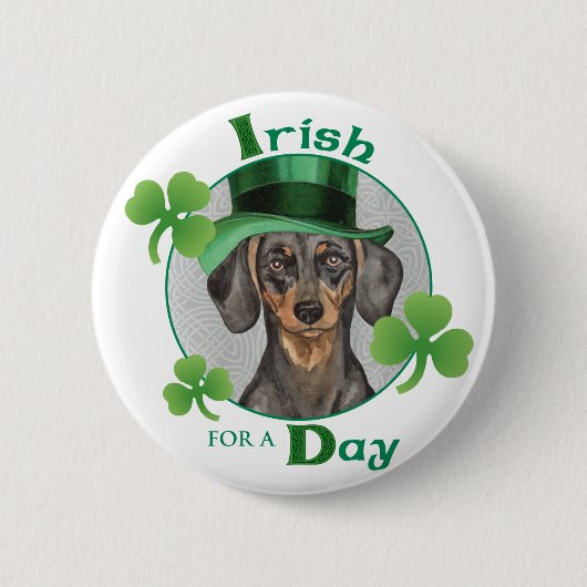 St. Patrick's Day Dachshund Ronde Button 5,7 Cm (Voorkant)
