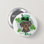 St. Patrick's Day Dachshund Ronde Button 5,7 Cm (Voorkant /achterkant)
