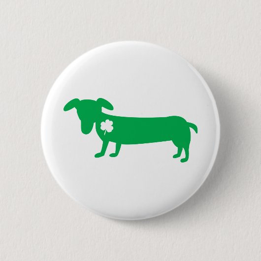 St. Patrick's Day Dachshund Ronde Button 5,7 Cm (Voorkant)