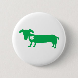 St. Patrick's Day Dachshund Ronde Button 5,7 Cm