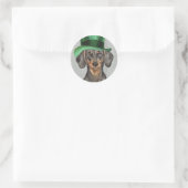 St. Patrick's Day Dachshund Ronde Sticker (Tas)