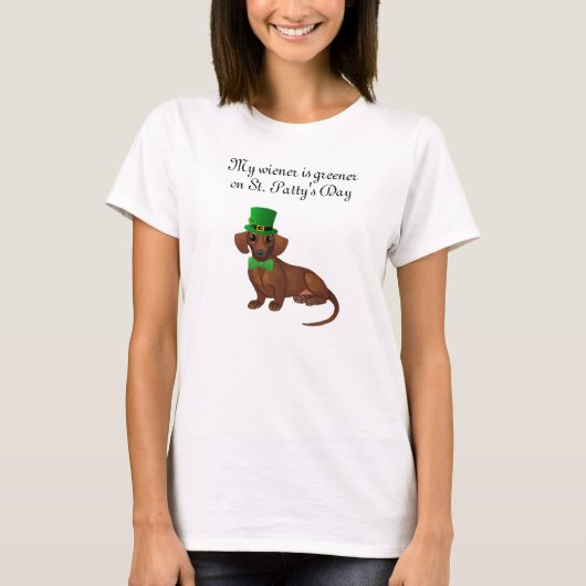 St. Patrick's Day Dachshund Shirt (Voorkant)