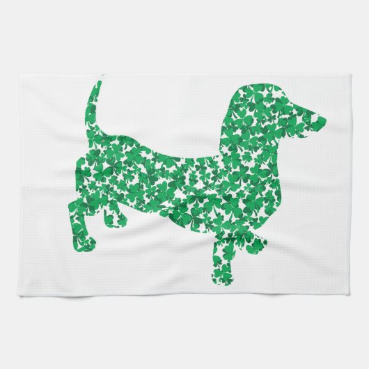 St. Patrick's Day Dachshund Theedoek (Horizontaal)