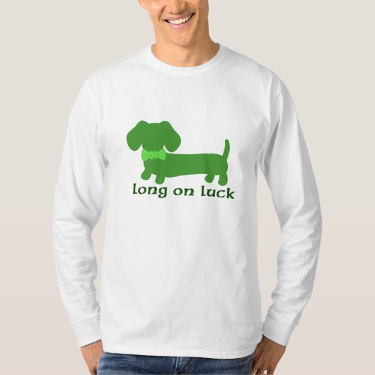 St Patrick's Day Dachshund Wiener Dog Long on Luck T-shirt (Voorkant)