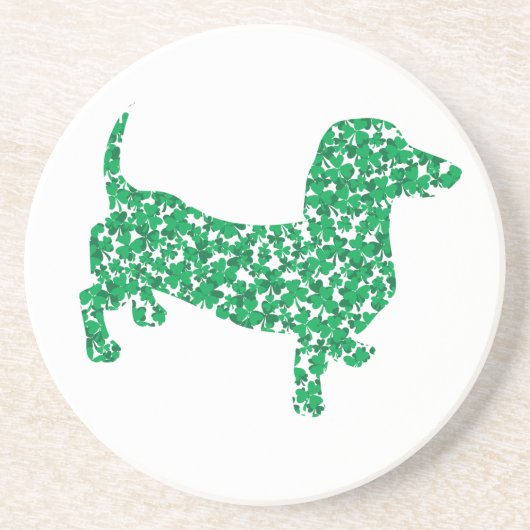 St. Patrick's Day Dachshund Zandsteen Onderzetter (Voorkant)