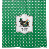 St. Patrick's Day Dachshund (zwarte & geelbruine h Douchegordijn (Voorkant)