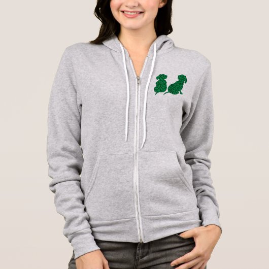 St. Patrick's Day Dachshunds Hoodie (Voorkant)